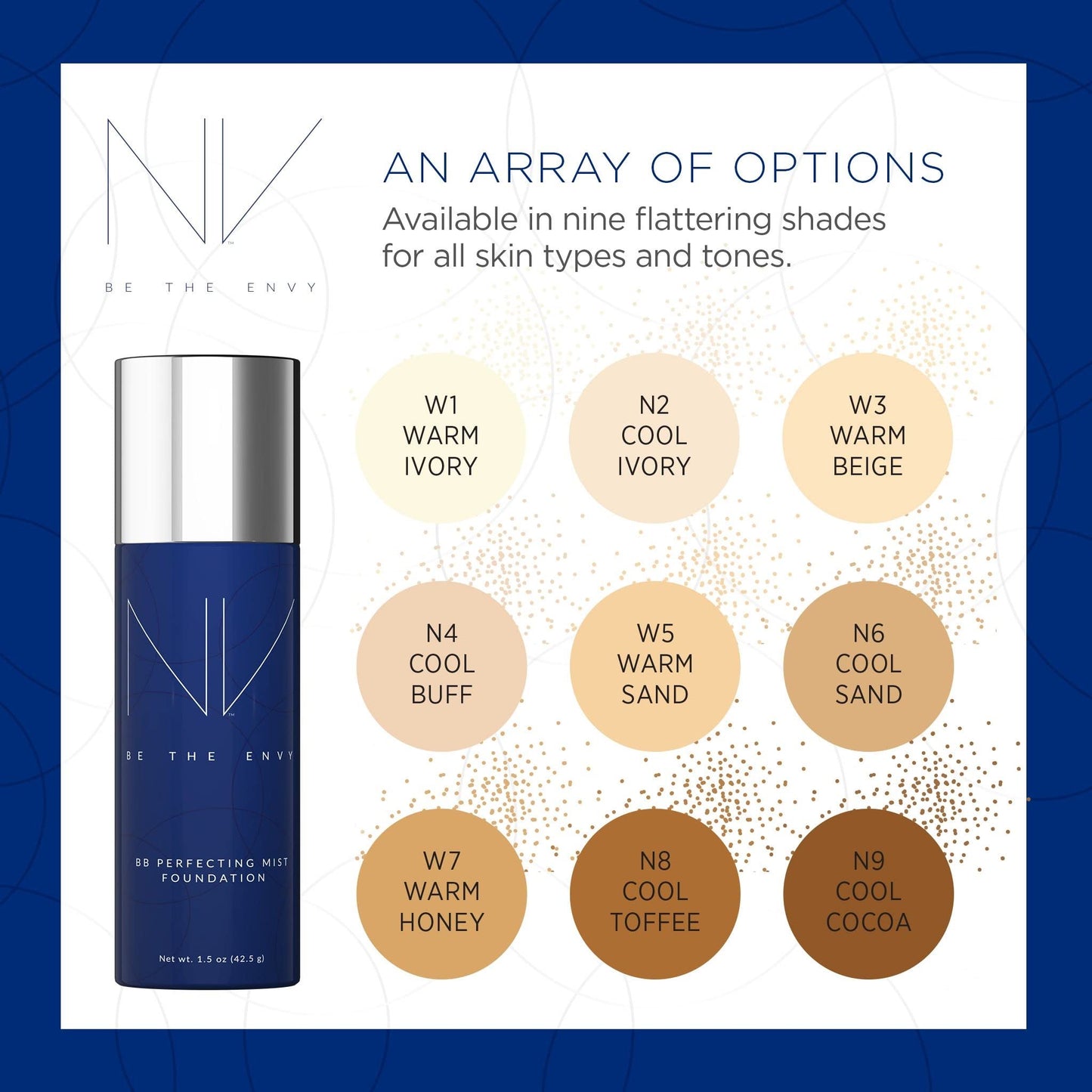 BE THE ENVY NV BB Perfecting Mist Foundation – Buildable Airbrush Coverage (Cool Toffee)