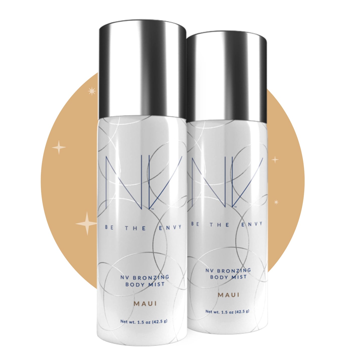 BE THE ENVY NV Bronzing Body Mist Maui – Buildable Coverage & Airbrush Finish | 2-Can Set