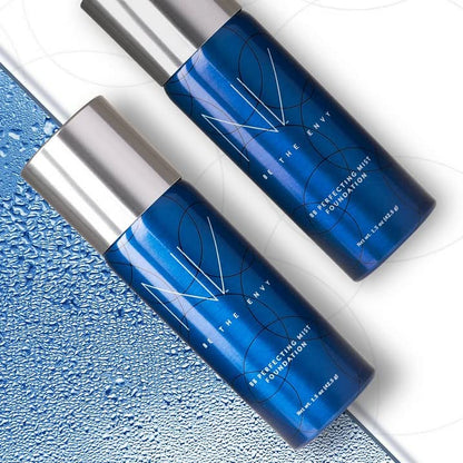 BE THE ENVY NV Perfecting Mist Foundation – Warm Sand | Hypoallergenic, Buildable Coverage, Airbrush Finish