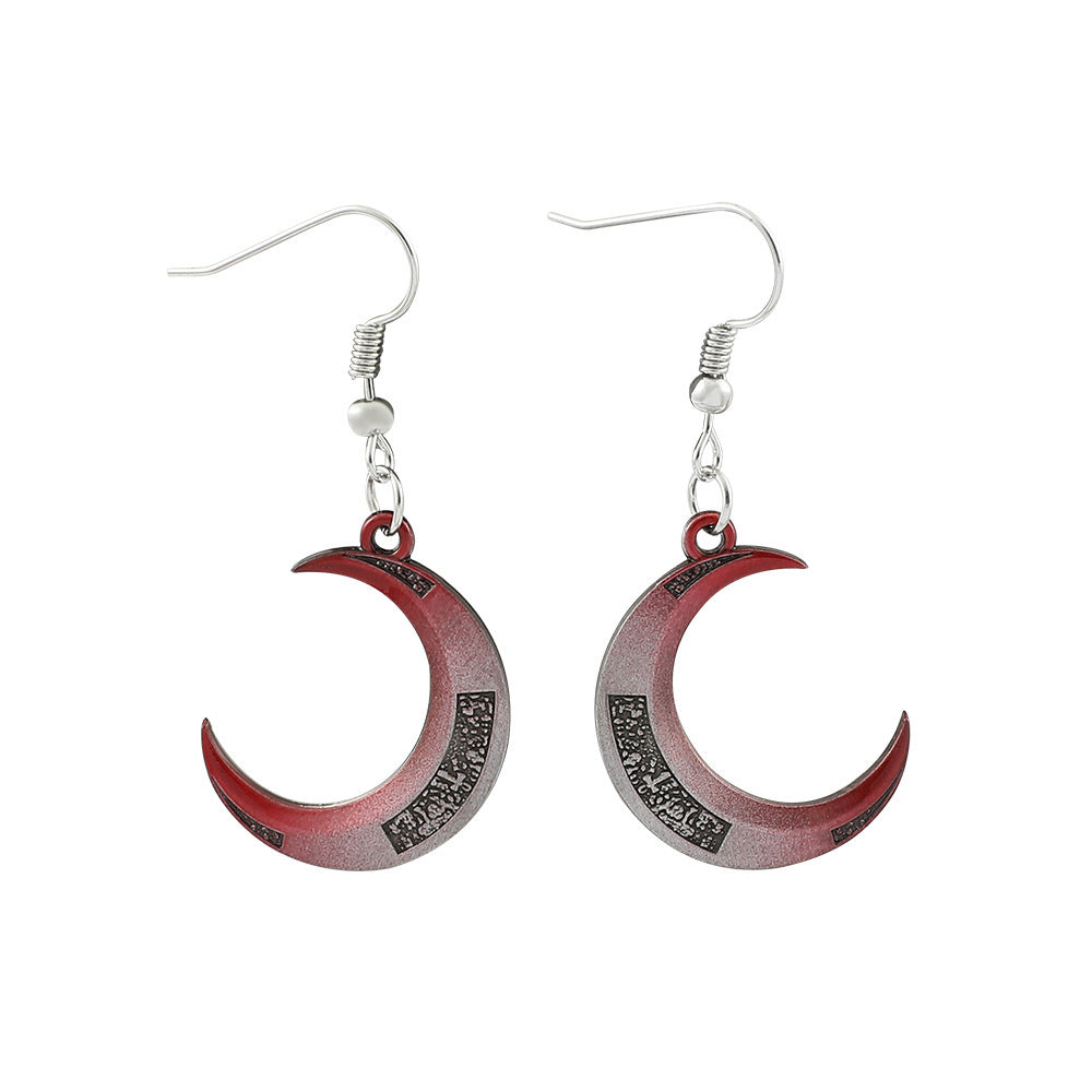 Moon Knight Pendant Necklace & Earrings