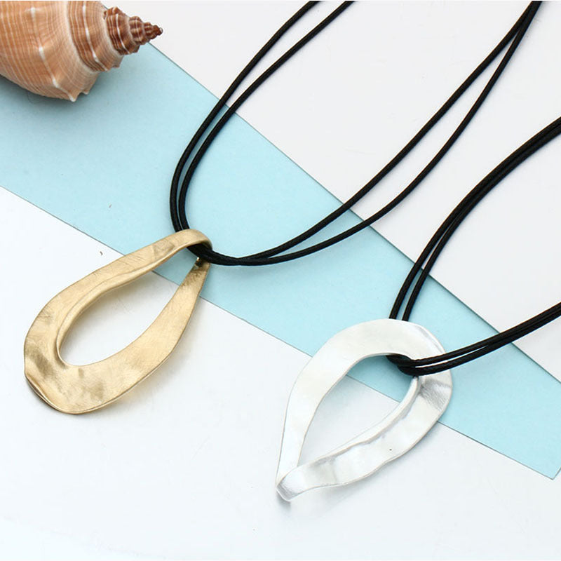 Drop Shape Pendant Oval Irregular Necklace
