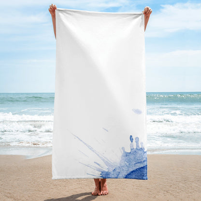 Watercolour Blue Splash - Beach Towel