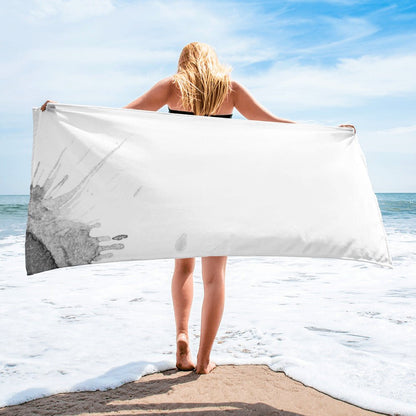 Watercolour Grey Splash - Beach Towel