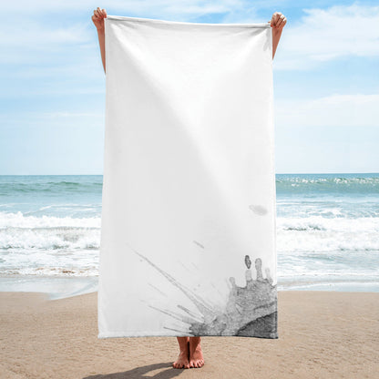 Watercolour Grey Splash - Beach Towel