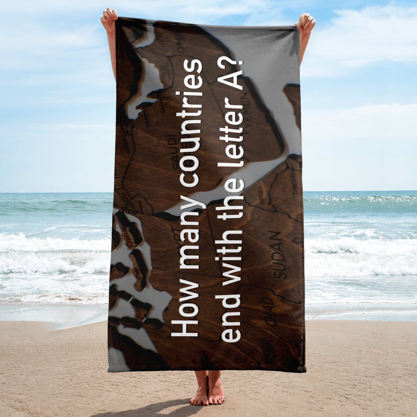 How Many Countries End With The Letter A - Beach Towel