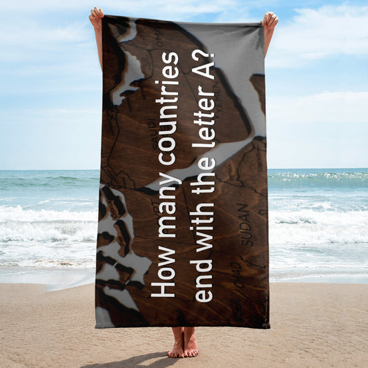 How Many Countries End With The Letter A - Beach Towel