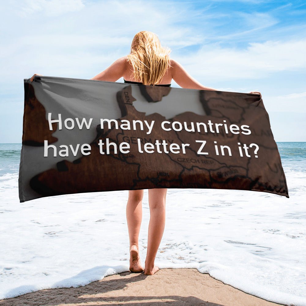 How Many Countries Have The Letter Z In It - Beach Towel