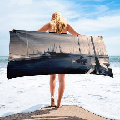 The Sleeping Yachts (at Sunrise) - Beach Towel