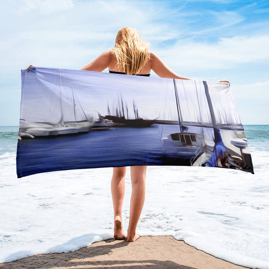 The Sleeping Yachts (at Afternoon) - Beach Towel
