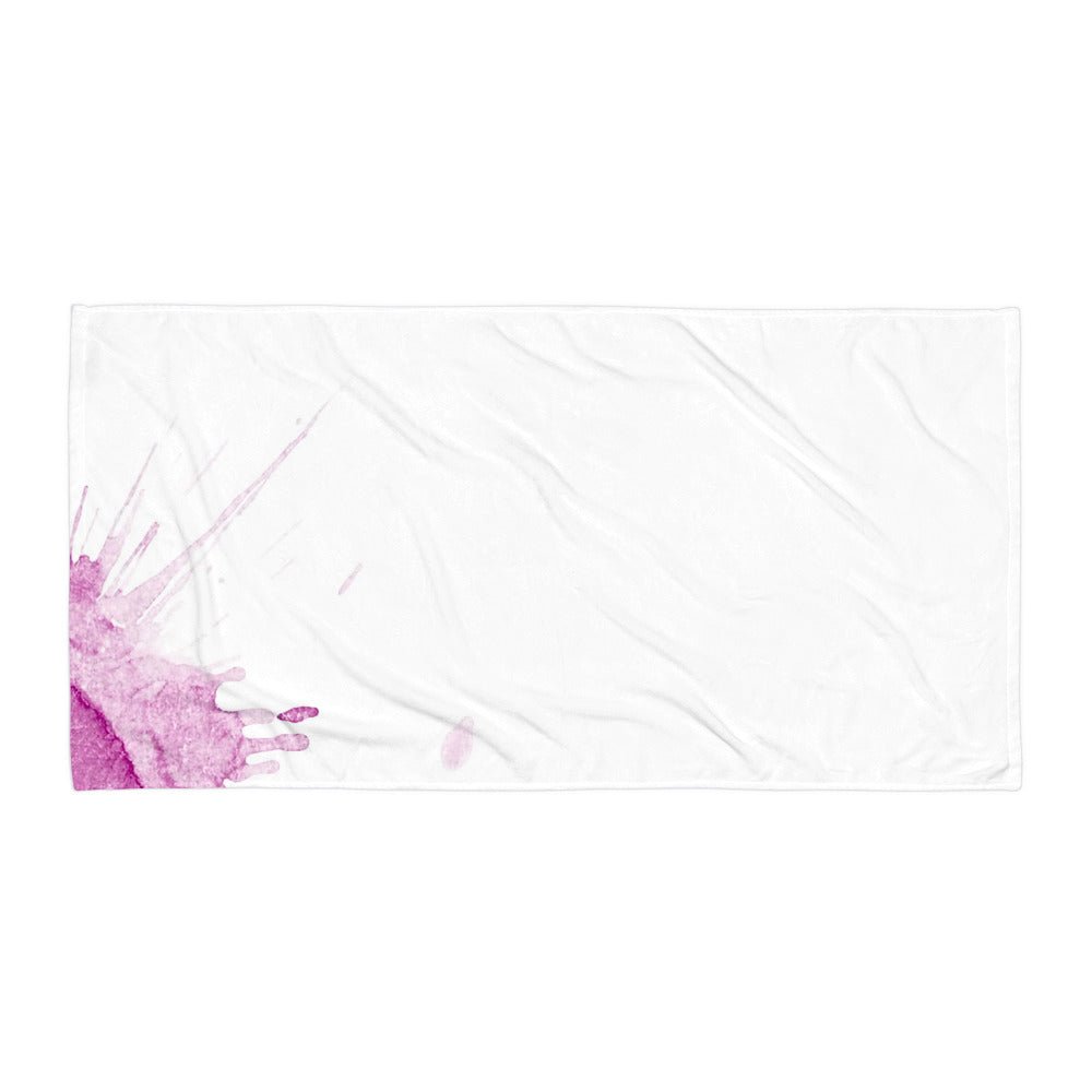 Watercolour Pink Splash - Beach Towel