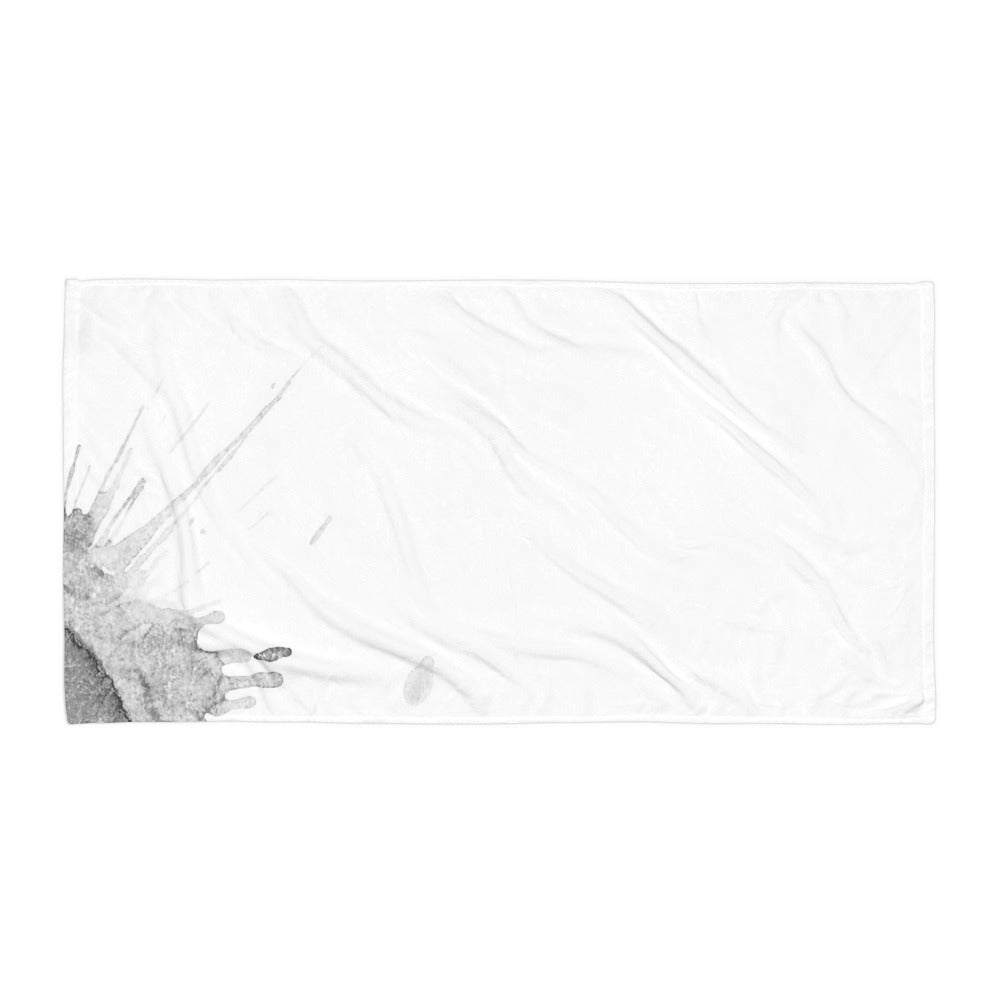 Watercolour Grey Splash - Beach Towel