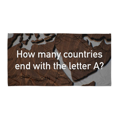 How Many Countries End With The Letter A - Beach Towel