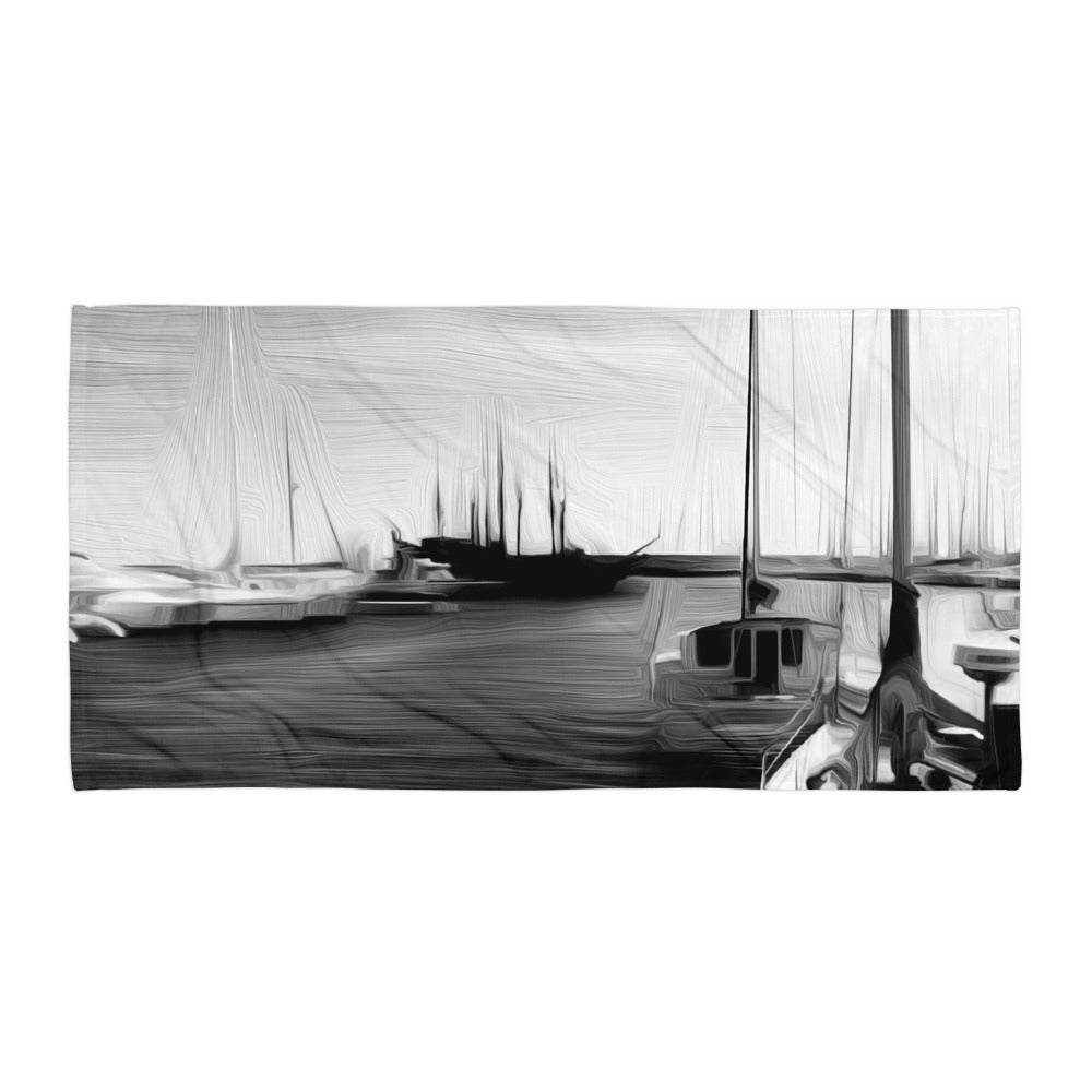 The Sleeping Yachts (at Night) - Beach Towel