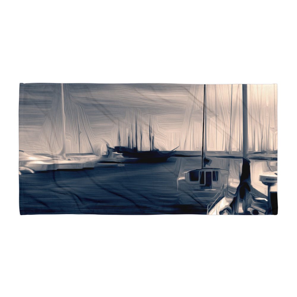 The Sleeping Yachts (at Sunrise) - Beach Towel