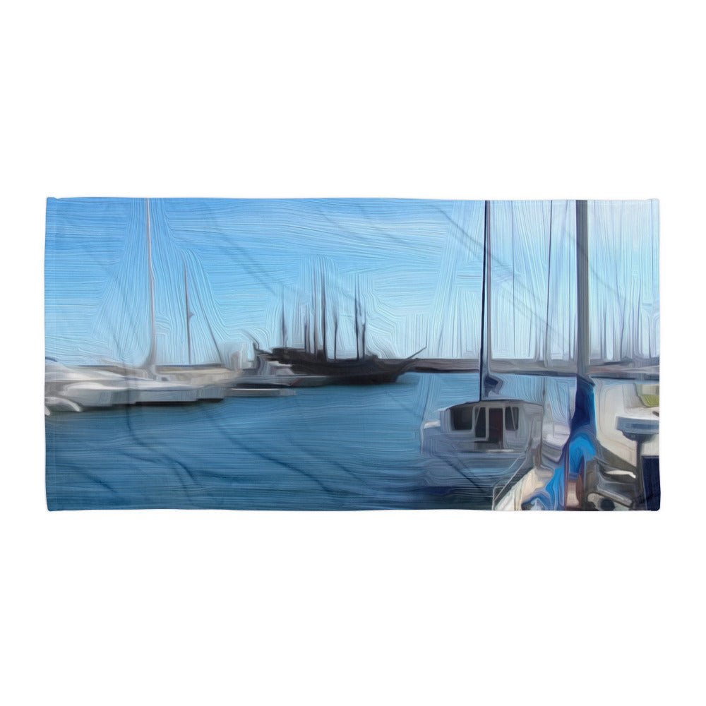 The Sleeping Yachts (at Morning) - Beach Towel