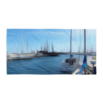 The Sleeping Yachts (at Morning) - Beach Towel