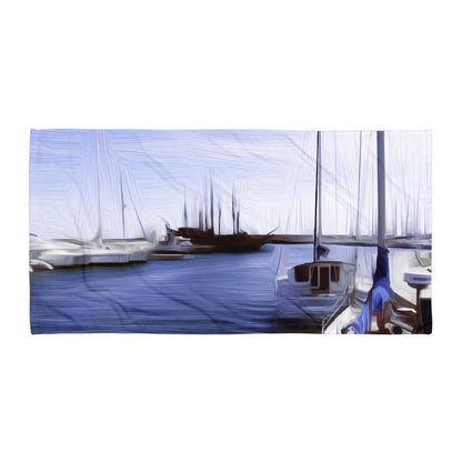 The Sleeping Yachts (at Afternoon) - Beach Towel