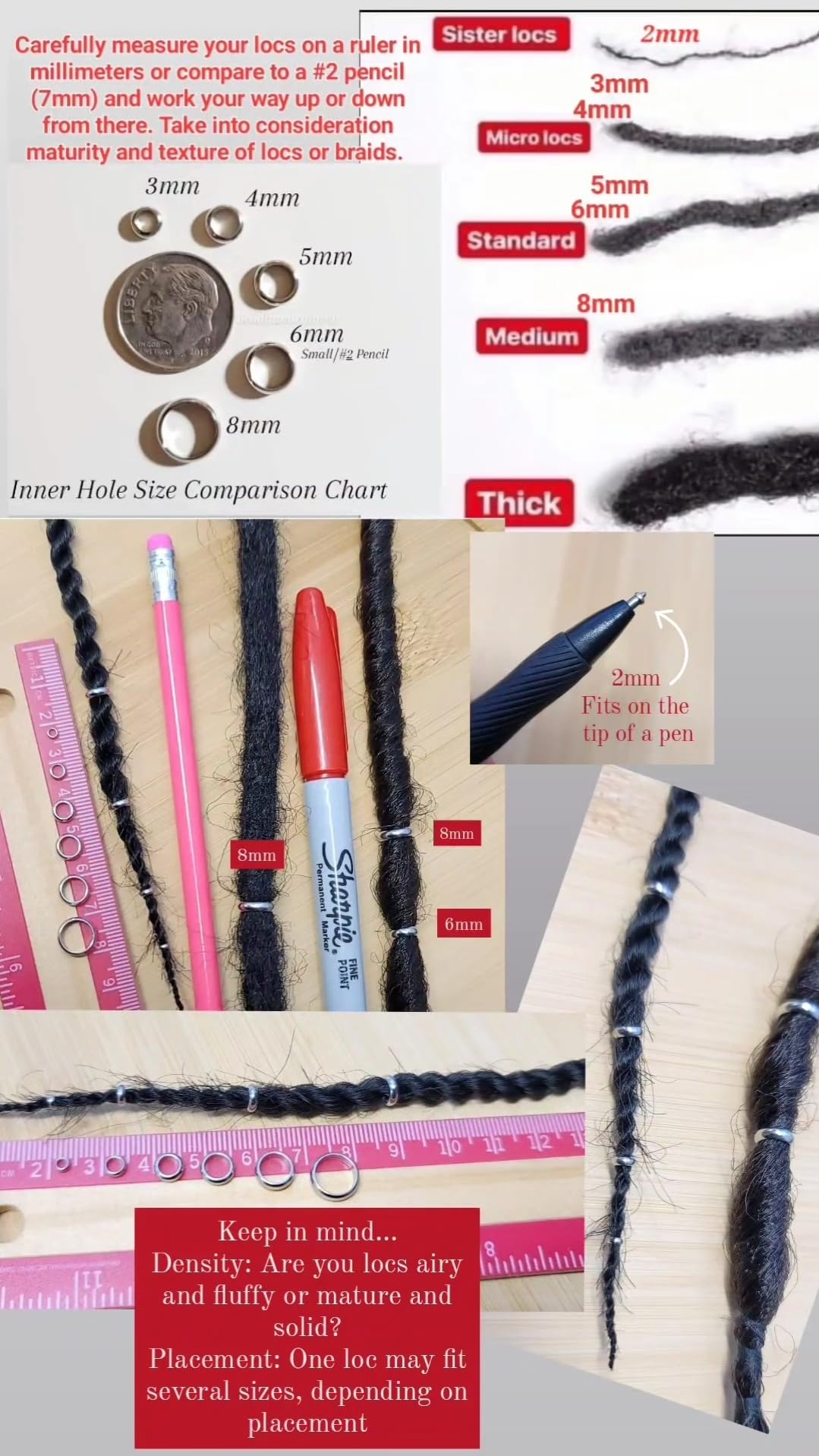 Bead It Wear It Love It | 10 Stainless Steel Hair Beads for Locs & Braids Copper 6mm