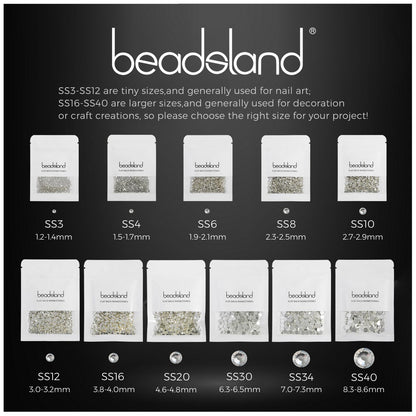 Beadsland Light Pink 10mm SS50 Flat Back Crystal Rhinestones – 144pcs for Nail Art & Craft