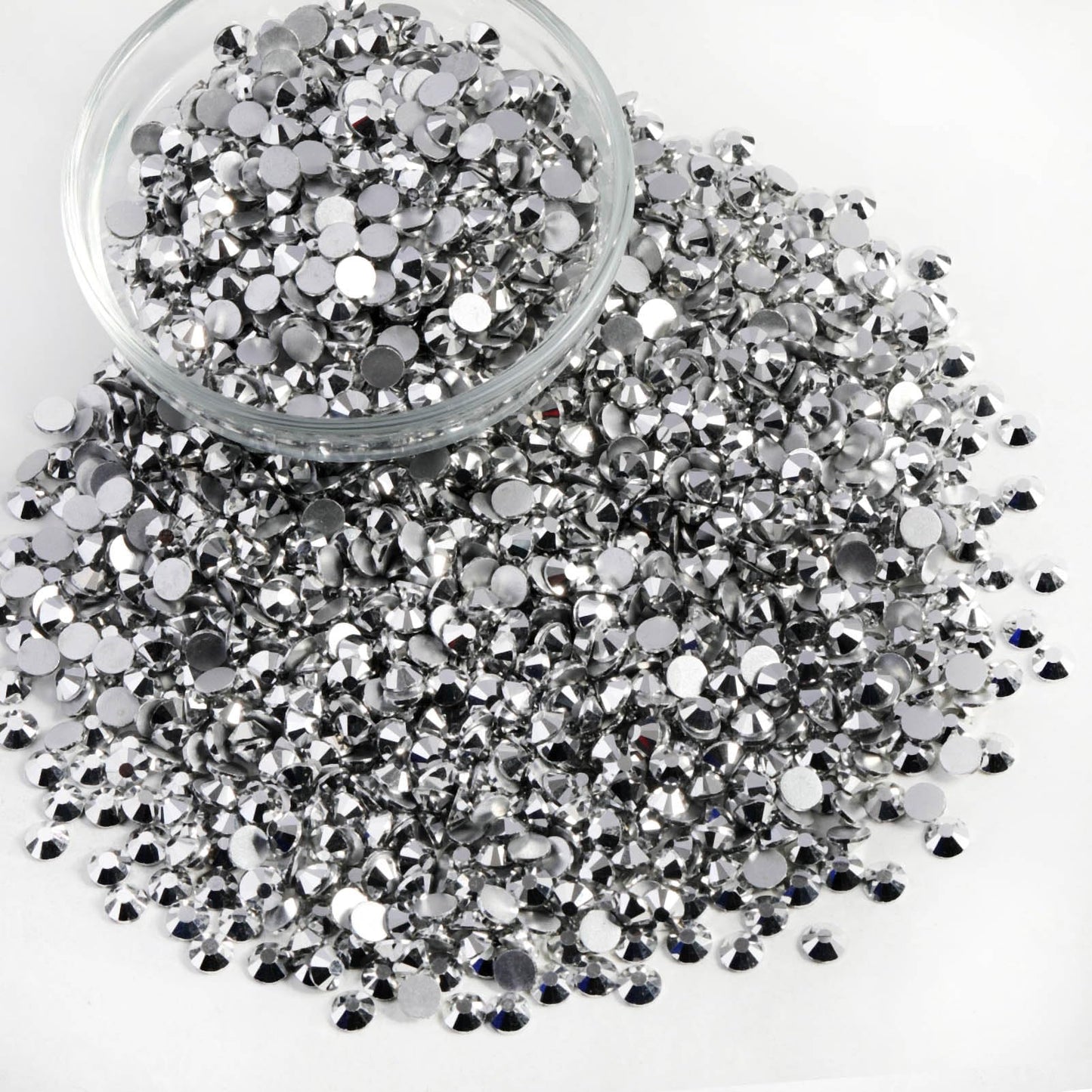 Beadsland Flatback Rhinestones Bulk SS10 2.7-2.9mm 14400pcs Silver Hematite