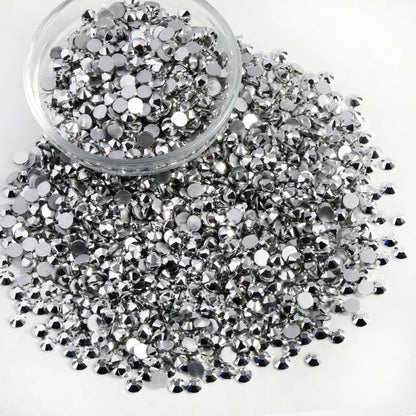 Beadsland Flatback Rhinestones Bulk SS10 2.7-2.9mm 14400pcs Silver Hematite