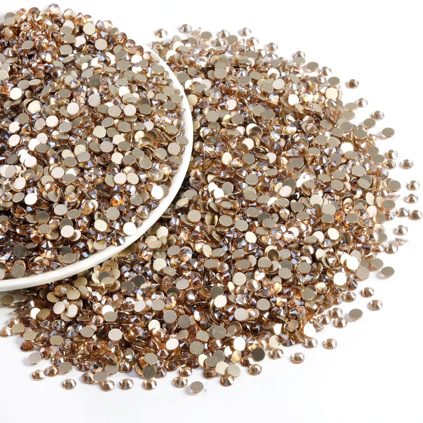 BEADSLAND Beadsland Flatback Rhinestones Bulk 14,400pcs Gold SS6 1.9-2.1mm for Nails, Crafts & DIY Decoration