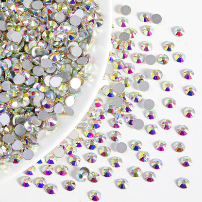 BEADSLAND Flatback Rhinestones Bulk 14,400pcs SS10 Crystal AB 2.7–2.9mm