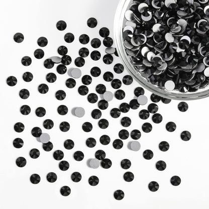 BEADSLAND Flatback Rhinestones Bulk – 14400pcs Jet Black SS8 2.3–2.5mm for Nails & Crafts