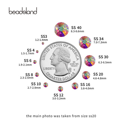 Beadsland 2880 Crystal AB Rhinestones – SS20 4.6–4.8mm for Nail Art