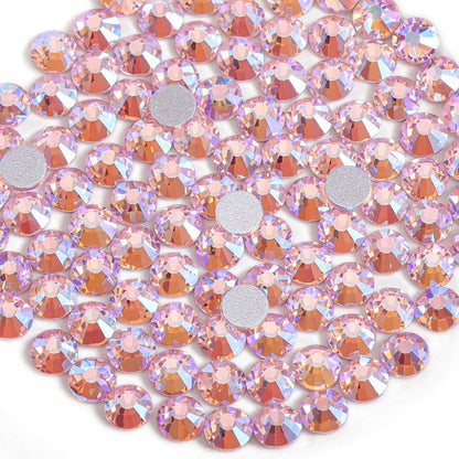 Beadsland 576pcs Light Pink AB Flatback Rhinestones – SS30 6.3–6.5mm for Nail Art & Crafts