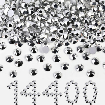 Beadsland Flatback Rhinestones Bulk SS10 2.7-2.9mm 14400pcs Silver Hematite