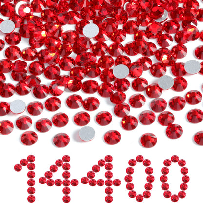 BEADSLAND Flatback Rhinestones Bulk SS8 Light Siam 2.3-2.5mm – 14,400 pcs
