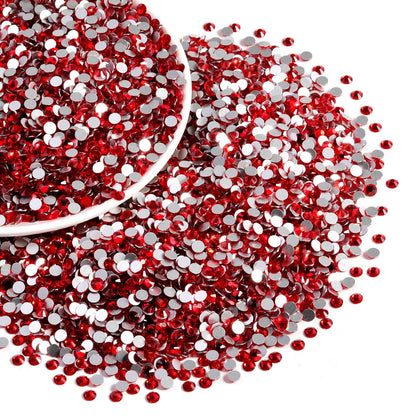Beadsland Flatback Red Rhinestones SS10 2.7-2.9mm | 14,400 Pcs for Crafts, Clothes & DIY Decor | Light Siam