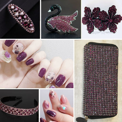 Beadsland Burgundy Rhinestones SS10 2.7-2.9mm Bulk 14400pcs for Nails & Crafts