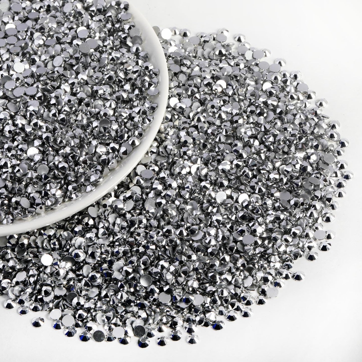 Beadsland Flatback Rhinestones Bulk SS10 2.7-2.9mm 14400pcs Silver Hematite