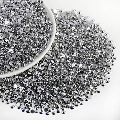 Beadsland Flatback Rhinestones Bulk SS10 2.7-2.9mm 14400pcs Silver Hematite