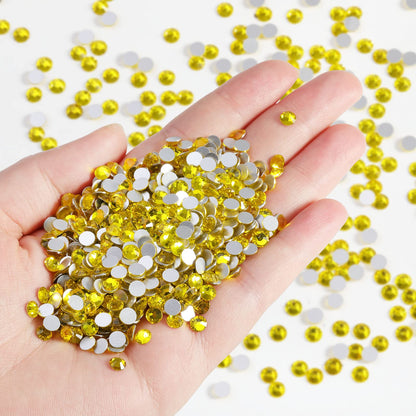 Beadsland Flatback Rhinestones Bulk – 14,400 Yellow Citrine SS6 1.9-2.1mm for Nails, Crafts & DIY