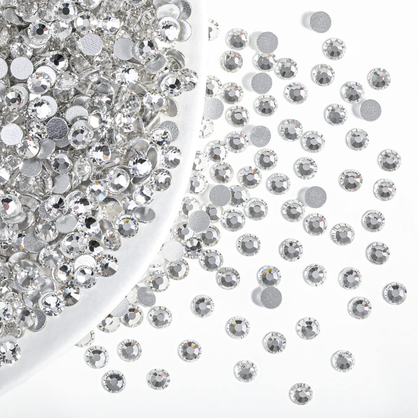BEADSLAND Flatback Rhinestones Bulk – 14,400 White SS8 (2.3–2.5mm) for Nails, Crafts, Clothes, DIY Decoration
