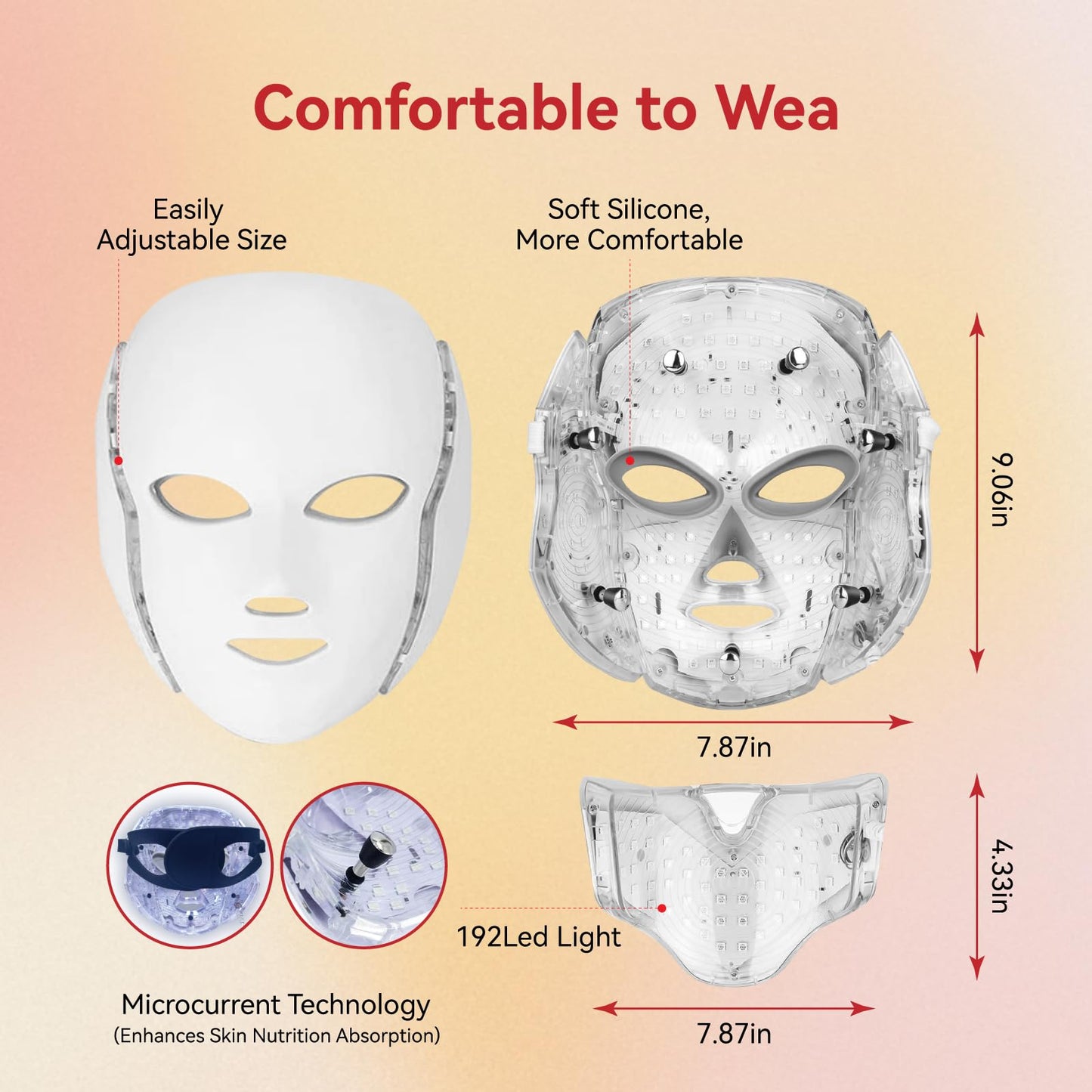 BeaRay LED Face Mask: 7-Color Light Therapy for Skin Vitality at Home