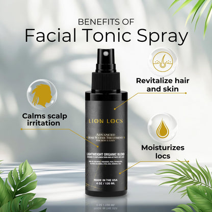 Beard Gains Lion Locs Rosewater Moisturizing Spray – Lightweight Hydration for Locs & Skin (4oz, Nuda)