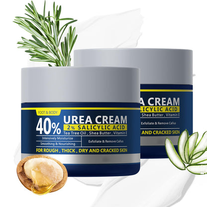 BeauBase 2 Pack Urea Cream 40% + 2% Salicylic Acid – Deep Hydration for Feet & Hands (3.53 oz)