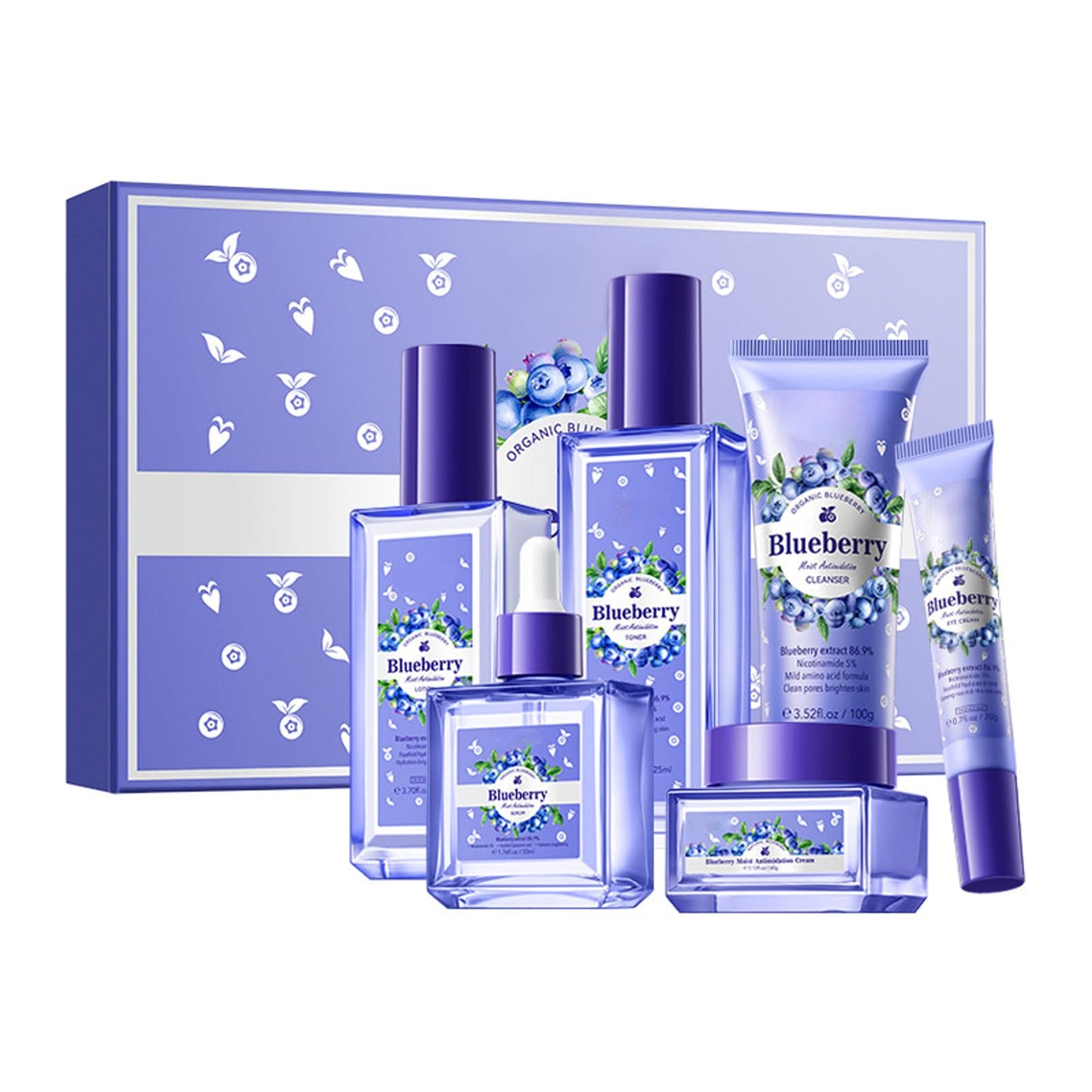 BeauBase Blueberry Skin Care Set (6 PCS) – Nourishing & Hydrating Routine