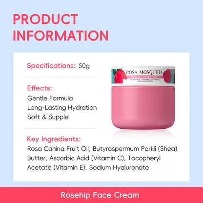 BeauBase Rosehips Korean Style 5-Step Skin Care Set | Cleanser, Toner, Serum, Eye Cream, Moisturizer