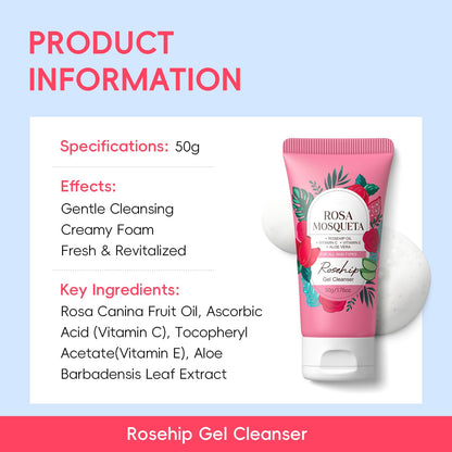 BeauBase Rosehips Korean Style 5-Step Skin Care Set | Cleanser, Toner, Serum, Eye Cream, Moisturizer