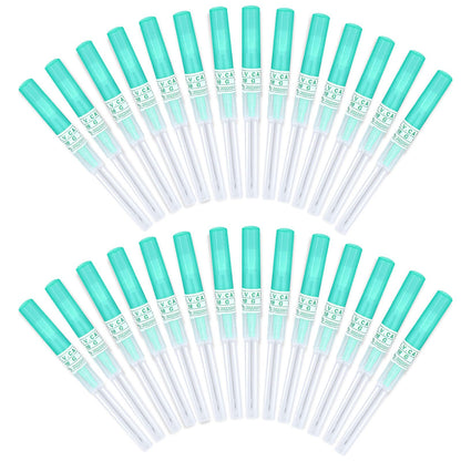 Beautidots 50Pcs 18G Catheter Piercing Needles – Disposable Stainless Steel Hollow-Body for Ear, Nose, Lip, Tongue & More