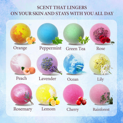 Beautifier Life 24-Piece Bath Bomb Gift Set – Essential Oil Spa Bubbles, Handmade Christmas Gifts