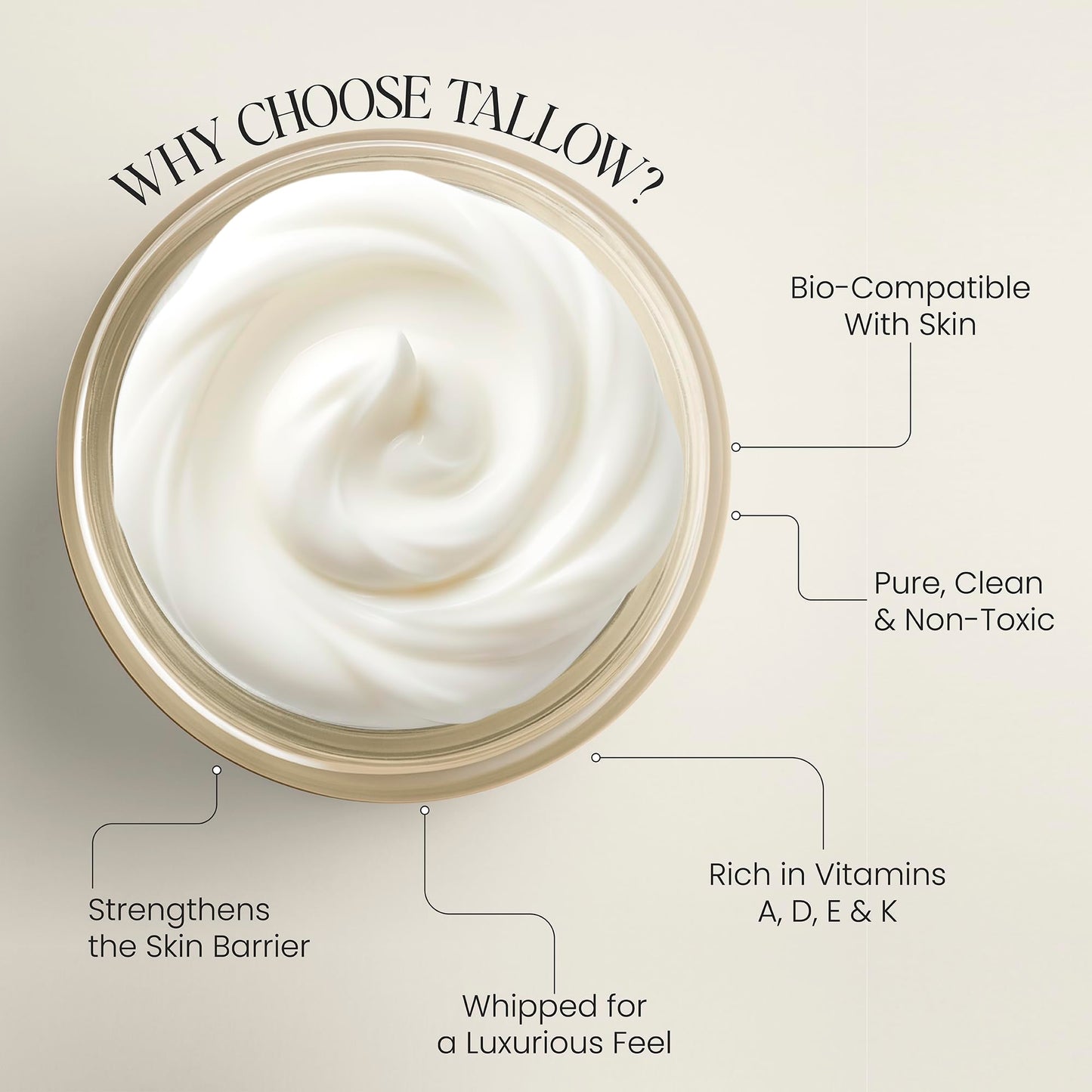Beautiful Being SKIN GLOW — Grass-Fed Whipped Beef Tallow Moisturizer for Face & Body