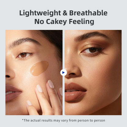 BEAUTNICE Long Wear Light Foundation - 8H Full Coverage, Velvet Matte Finish, Sweat & Oil Resistant, #01 Warm Wheat