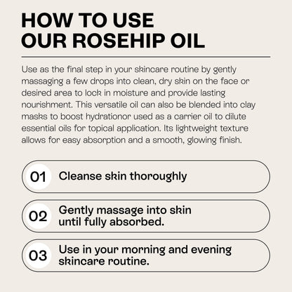 Beauts Rosehip Seed Oil – 100% Pure, Unrefined, 30 mL for Face, Skin & Hair
