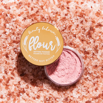 Beauty Bakerie Flour Setting Powder – Loose Translucent Powder for Oily Skin, Matte Finish, 0.5oz Himalayan Pink